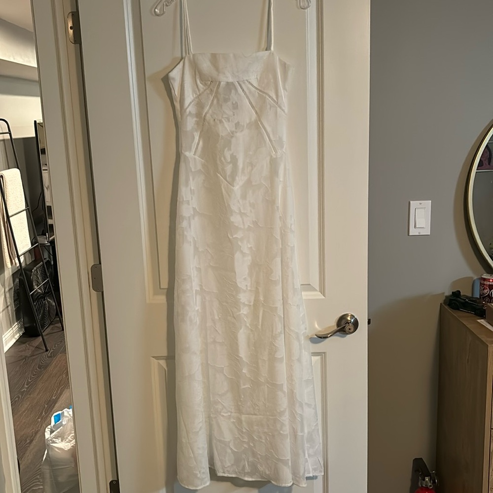 Long white dress with corset top